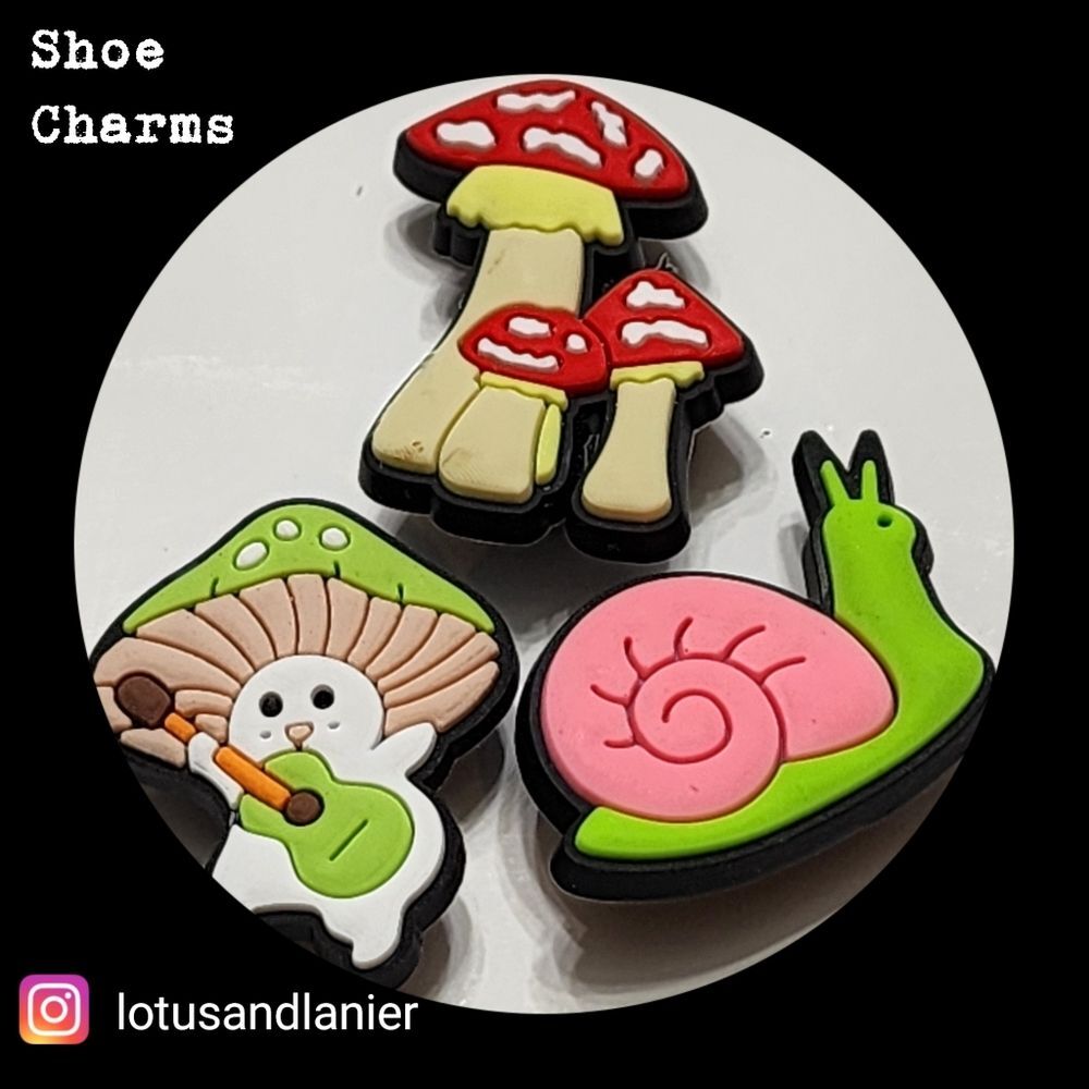 Shoe Charms "Mushroom Life" Charms Set of 3